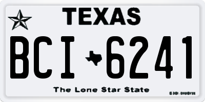 TX license plate BCI6241