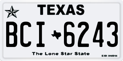 TX license plate BCI6243