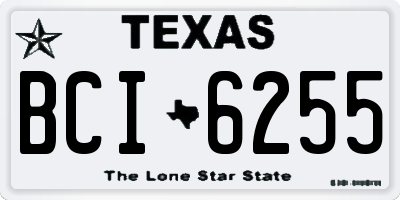 TX license plate BCI6255