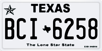 TX license plate BCI6258