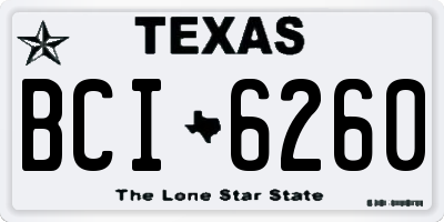 TX license plate BCI6260