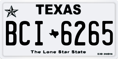 TX license plate BCI6265