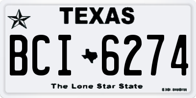 TX license plate BCI6274