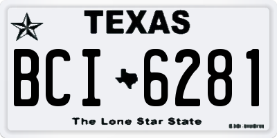 TX license plate BCI6281
