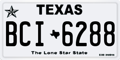 TX license plate BCI6288