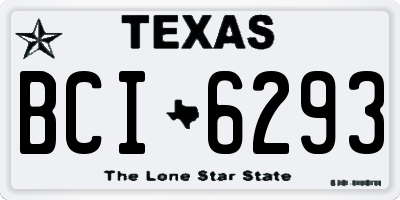 TX license plate BCI6293