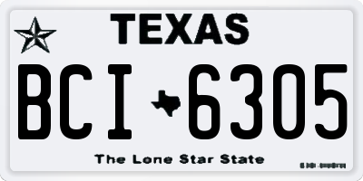 TX license plate BCI6305