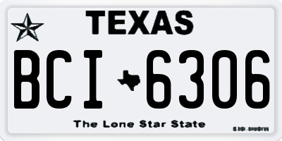TX license plate BCI6306