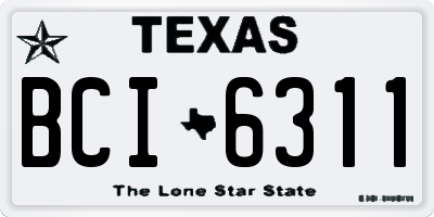 TX license plate BCI6311