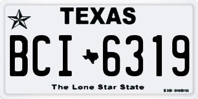 TX license plate BCI6319