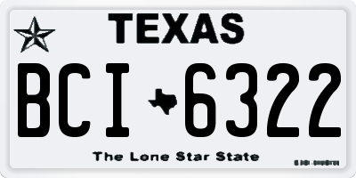 TX license plate BCI6322