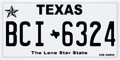 TX license plate BCI6324