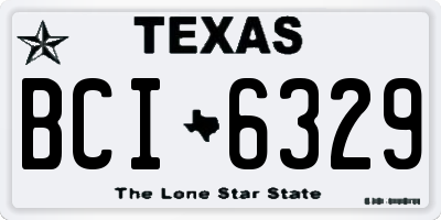 TX license plate BCI6329