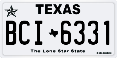 TX license plate BCI6331