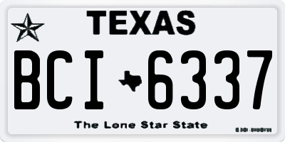 TX license plate BCI6337