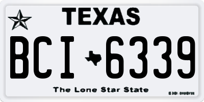 TX license plate BCI6339