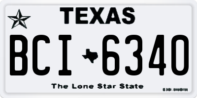 TX license plate BCI6340