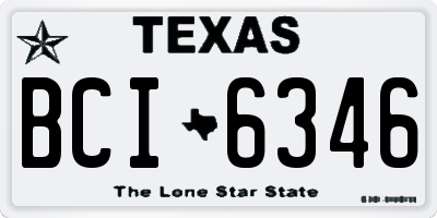 TX license plate BCI6346