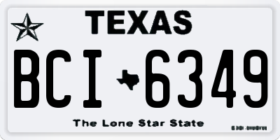 TX license plate BCI6349