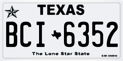TX license plate BCI6352