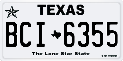 TX license plate BCI6355