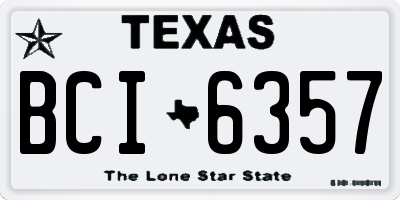 TX license plate BCI6357