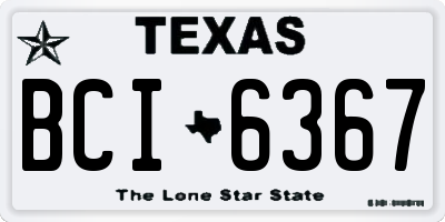 TX license plate BCI6367