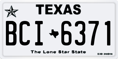 TX license plate BCI6371