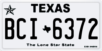 TX license plate BCI6372