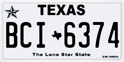 TX license plate BCI6374