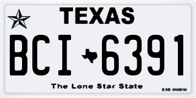 TX license plate BCI6391