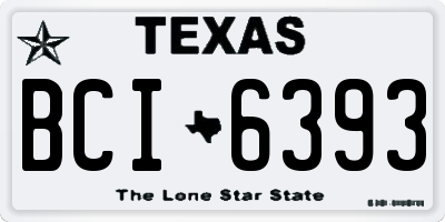 TX license plate BCI6393