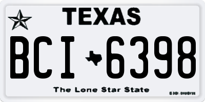 TX license plate BCI6398