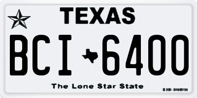 TX license plate BCI6400