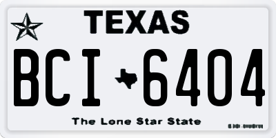 TX license plate BCI6404
