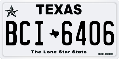 TX license plate BCI6406