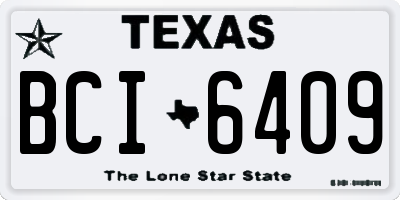 TX license plate BCI6409