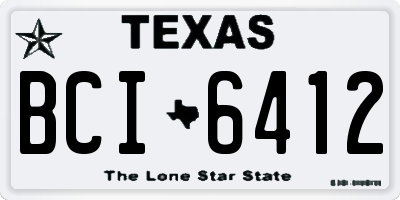 TX license plate BCI6412
