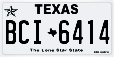 TX license plate BCI6414