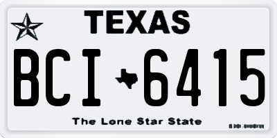 TX license plate BCI6415