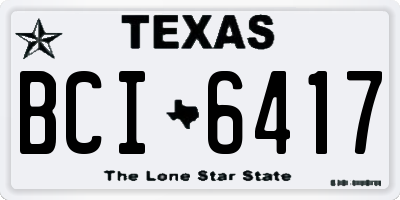 TX license plate BCI6417