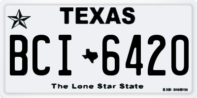TX license plate BCI6420