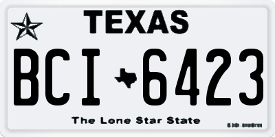 TX license plate BCI6423
