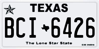 TX license plate BCI6426