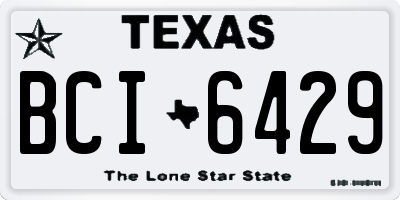 TX license plate BCI6429