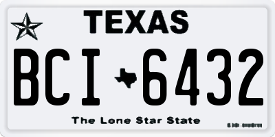TX license plate BCI6432