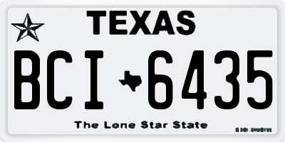 TX license plate BCI6435