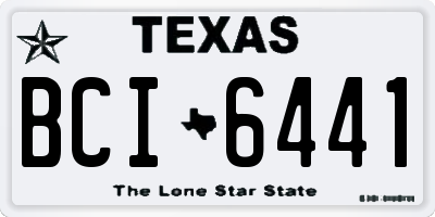 TX license plate BCI6441