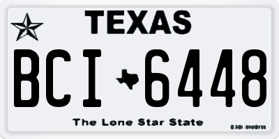 TX license plate BCI6448