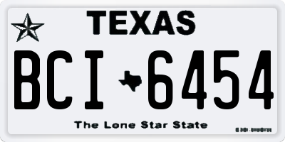 TX license plate BCI6454